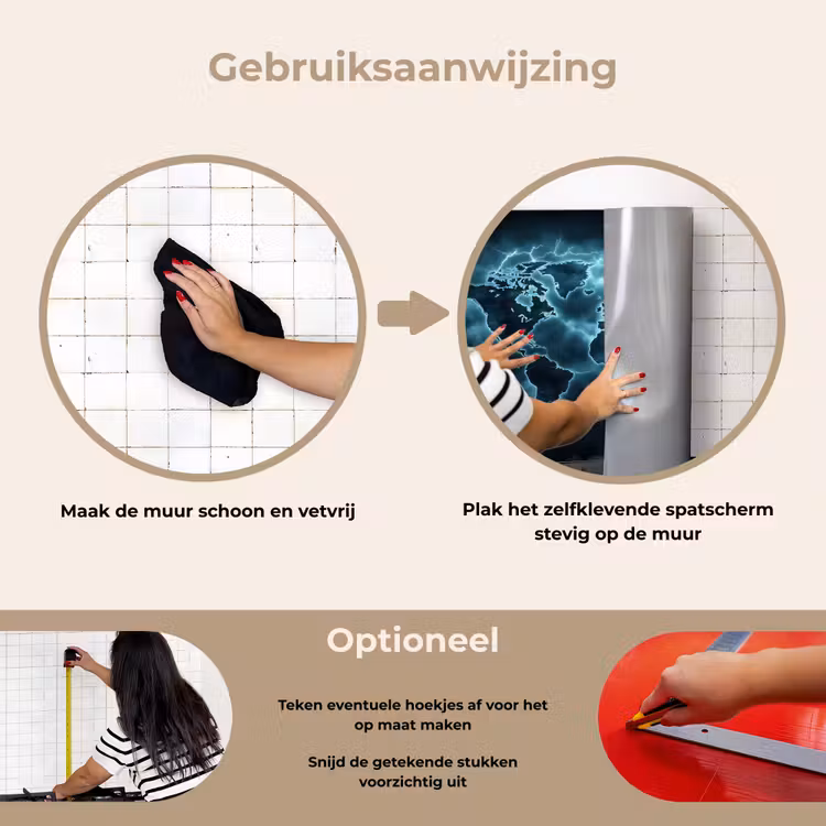 Spatscherm keuken - Wereldkaart - Bliksem - Blauw — 8