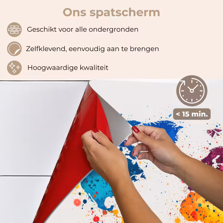 Spatscherm keuken - Wereldkaart - Graffiti - Kleurrijk — 4