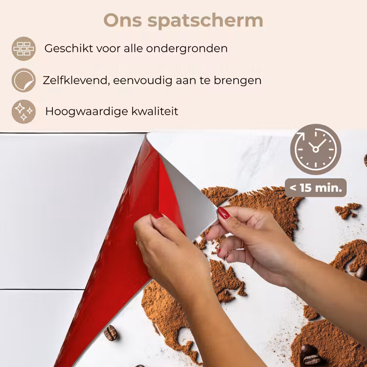 Spatscherm keuken - Wereldkaart - Koffie - Marmer — 4