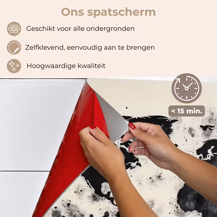 Spatscherm keuken - Wereldkaart - Zwart - Inkt — 4