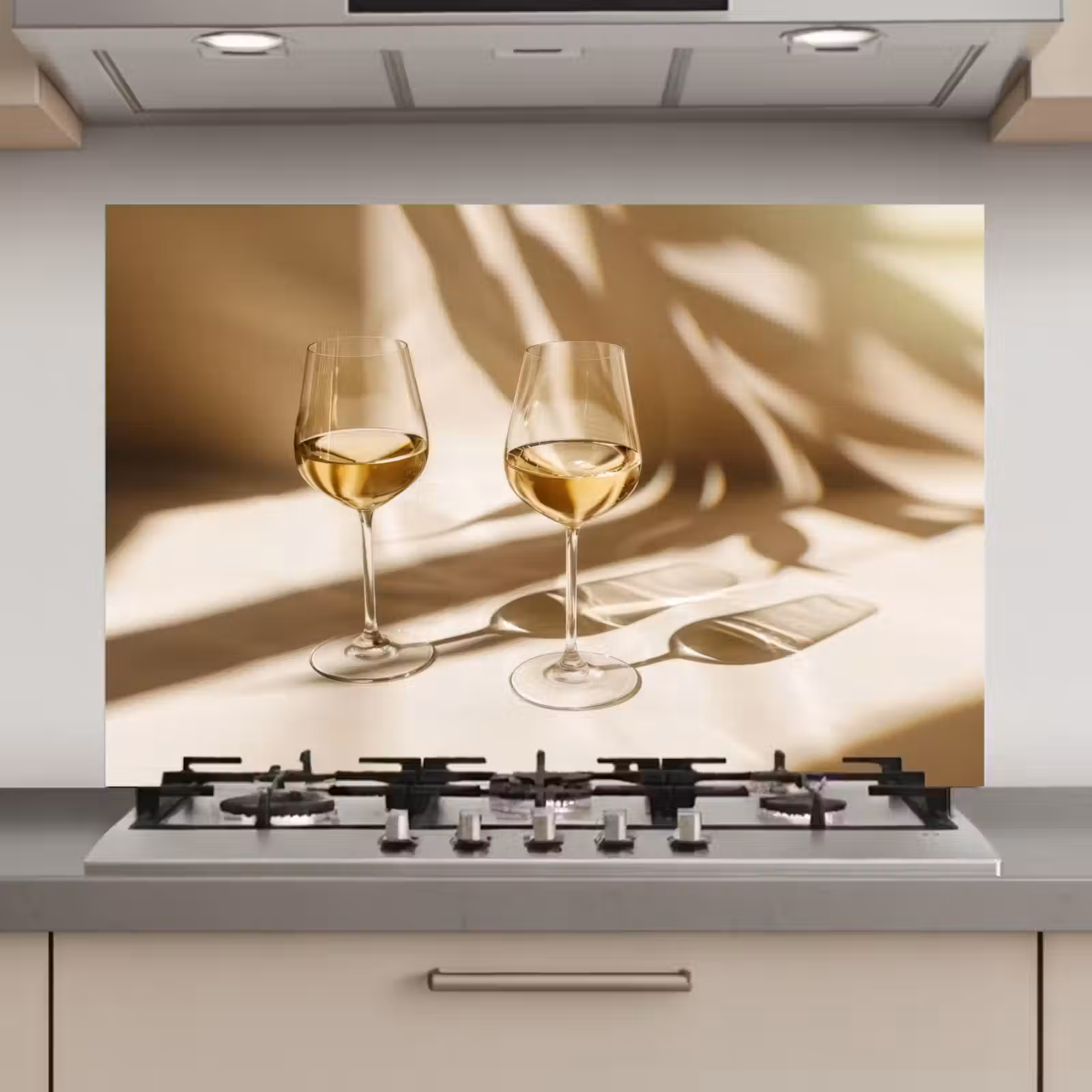 Spatscherm keuken - Wijn - Wijnglazen - Wit — 1