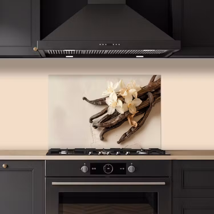 Spatscherm keuken - Vanille - Bloemen - Beige — 2