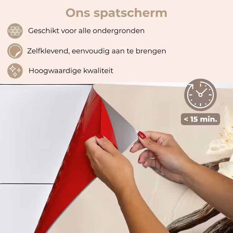 Spatscherm keuken - Vanille - Bloemen - Beige — 4