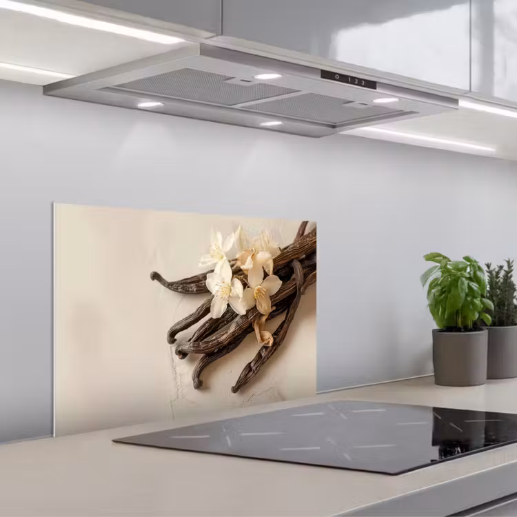 Spatscherm keuken - Vanille - Bloemen - Beige — 5