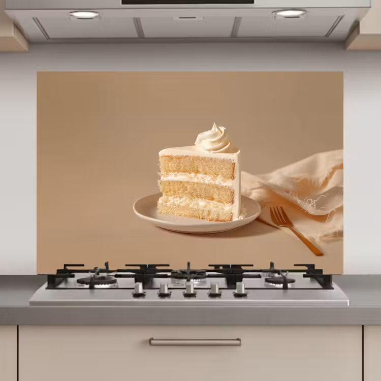 Spatscherm keuken - Vanilletaart - Cake - Romig — 1