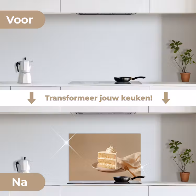 Spatscherm keuken - Vanilletaart - Cake - Romig — 3