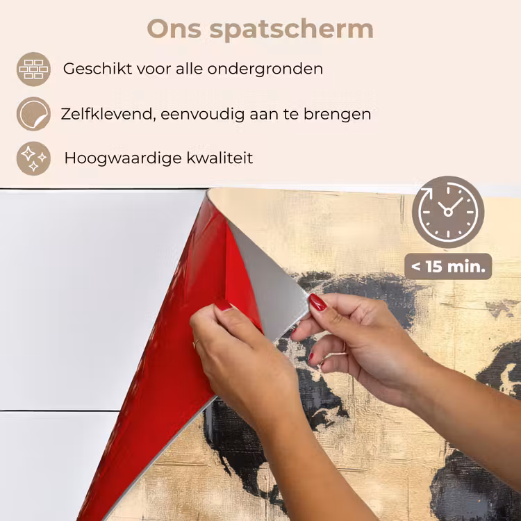 Spatscherm keuken - Wereldkaart - Goud - Zwart - Abstract — 4