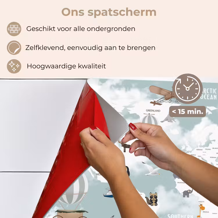 Spatscherm keuken - Wereldkaart - Kind - Vliegtuig — 4