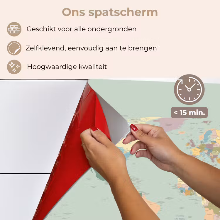 Spatscherm keuken - Wereldkaart - Realistisch - Kaart — 4
