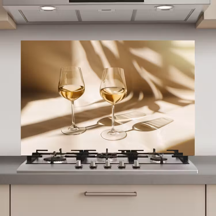 Spatscherm keuken - Wijn - Wijnglazen - Wit — 1