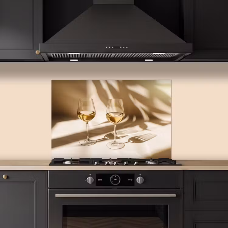 Spatscherm keuken - Wijn - Wijnglazen - Wit — 2