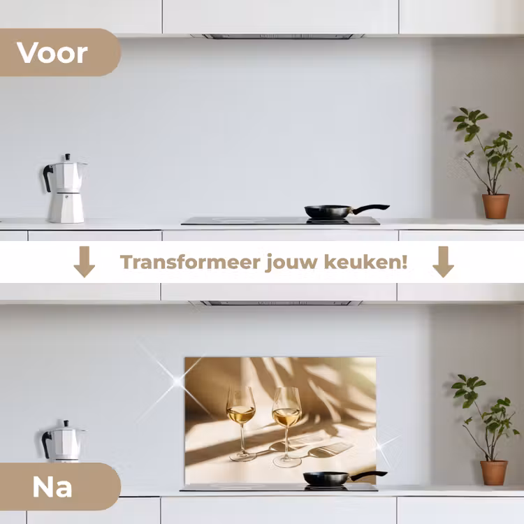 Spatscherm keuken - Wijn - Wijnglazen - Wit — 3