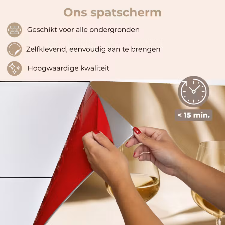 Spatscherm keuken - Wijn - Wijnglazen - Wit — 4