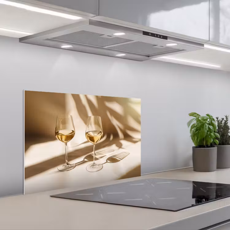 Spatscherm keuken - Wijn - Wijnglazen - Wit — 5