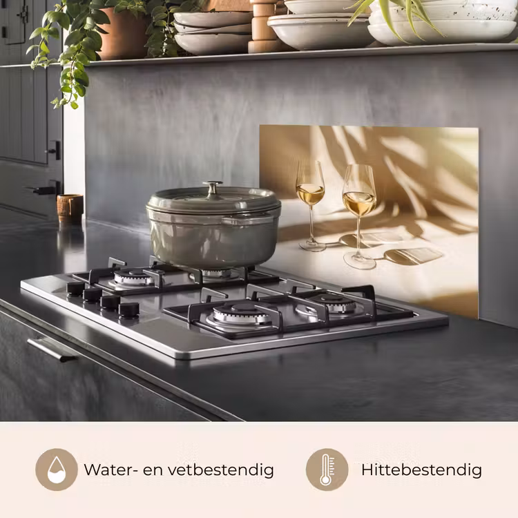 Spatscherm keuken - Wijn - Wijnglazen - Wit — 7