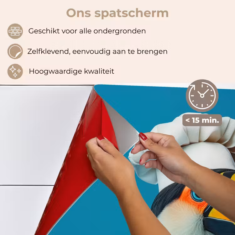 Spatscherm keuken - Toekan - Papegaai - Vogel - Koksmuts — 4