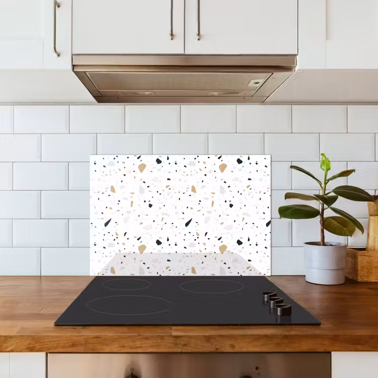 Spatscherm keuken - Terrazzo - Patroon - Wit - Neutraal — 6