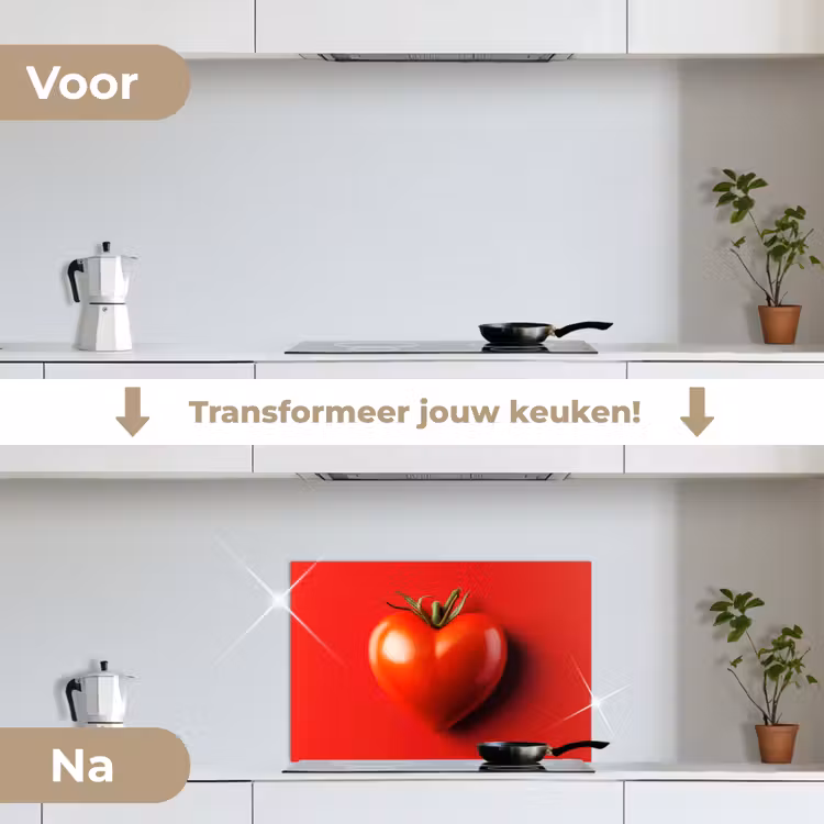Spatscherm keuken - Tomaat - Rood - Hart — 3
