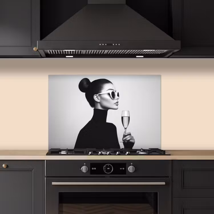 Spatscherm keuken - Vrouw - Champagne - Modern — 2