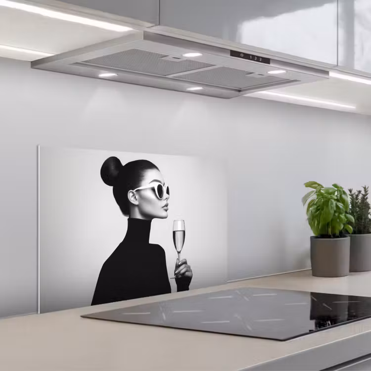 Spatscherm keuken - Vrouw - Champagne - Modern — 5