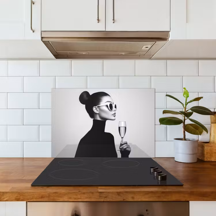 Spatscherm keuken - Vrouw - Champagne - Modern — 6