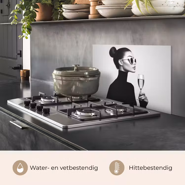 Spatscherm keuken - Vrouw - Champagne - Modern — 7