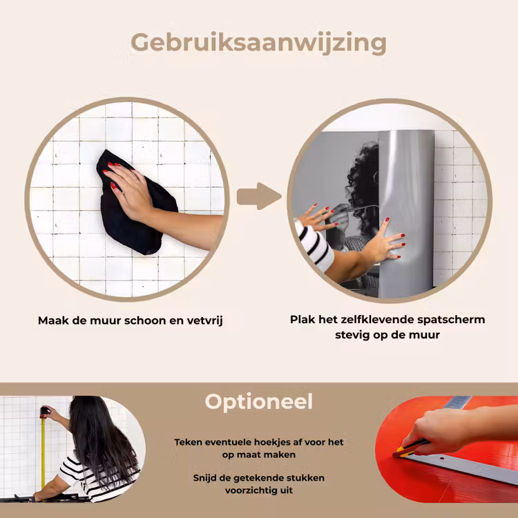 Spatscherm keuken - Vrouw - Pasta - Zwart - Wit — 8