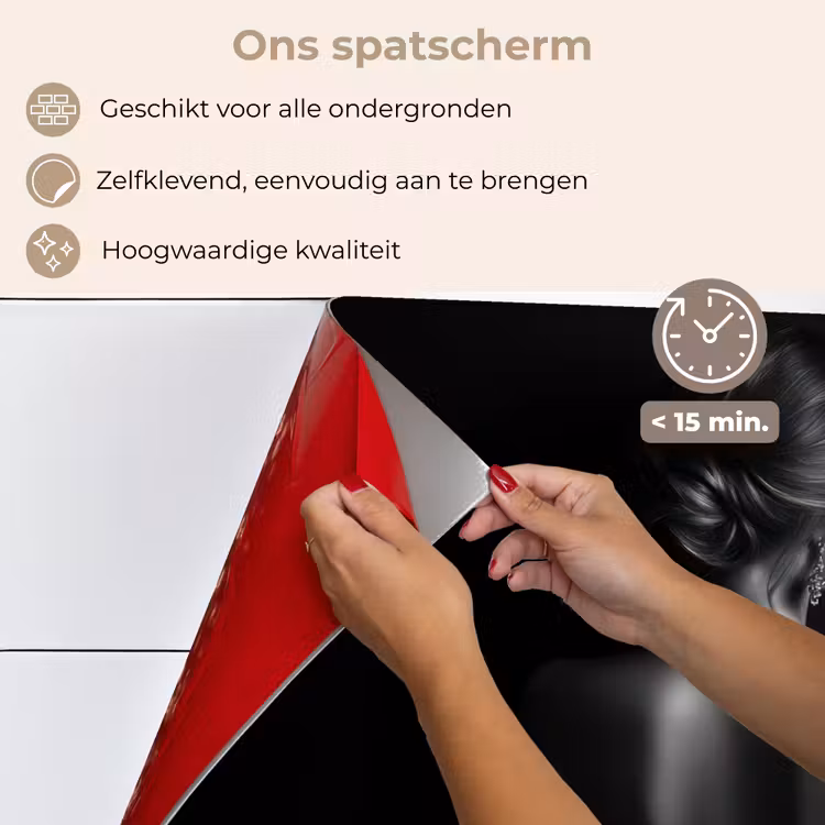 Spatscherm keuken - Vrouw - Wijn - Jurk — 4