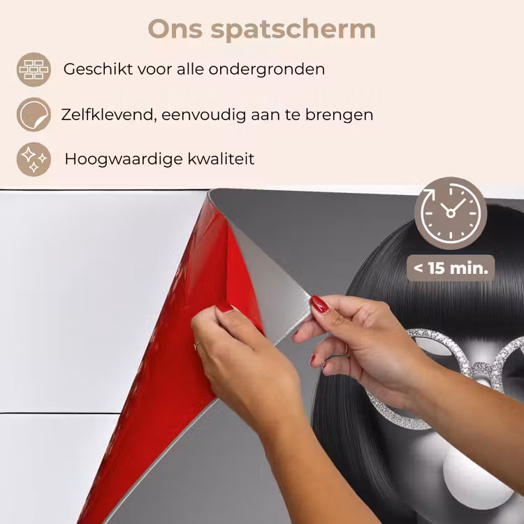 Spatscherm keuken - Vrouw - Zwart Wit - Ketting - Zonnebril — 4