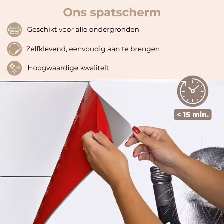 Spatscherm keuken - Wijnfles - Otter - Zwart — 4