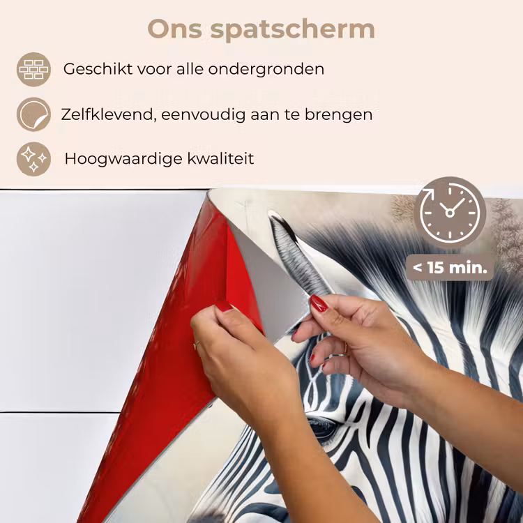 Spatscherm keuken - Zebra - Wilde dieren - Vlinder - Bloemen — 4