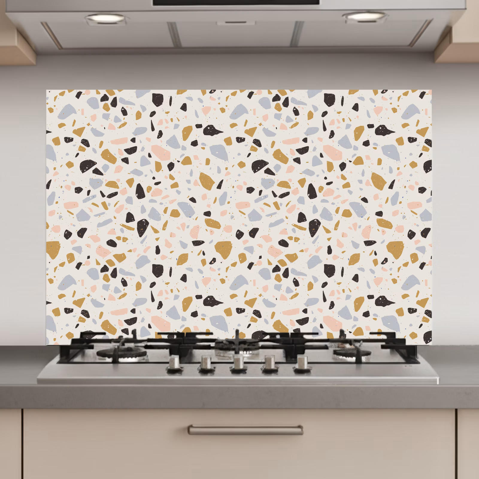 Spatscherm keuken - Terrazzo - Patroon - Neutraal - Zacht - Multi — 1