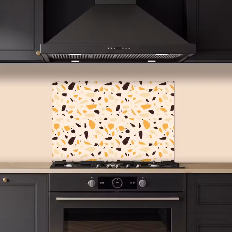 Spatscherm keuken - Terrazzo -  Patroon - Geel - — 2