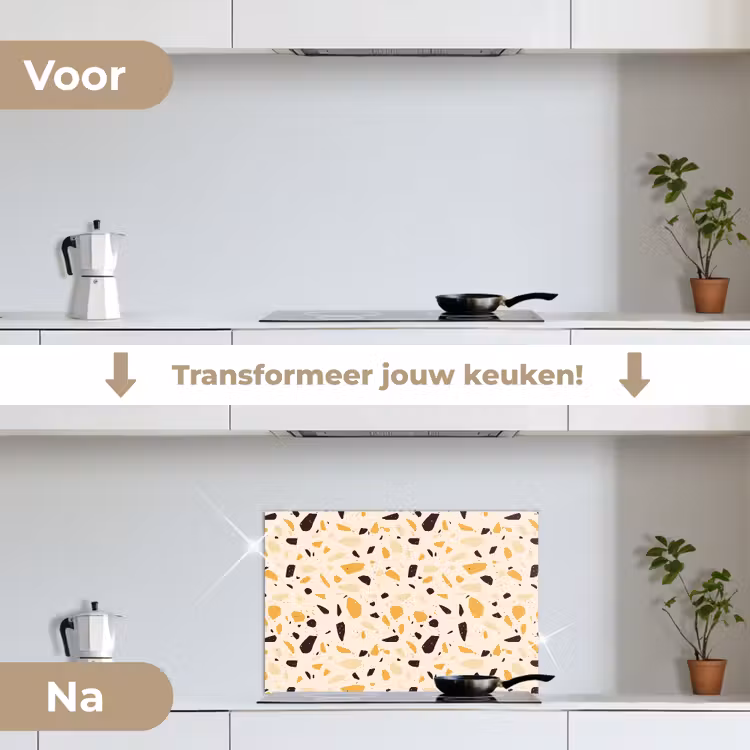 Spatscherm keuken - Terrazzo -  Patroon - Geel - — 3