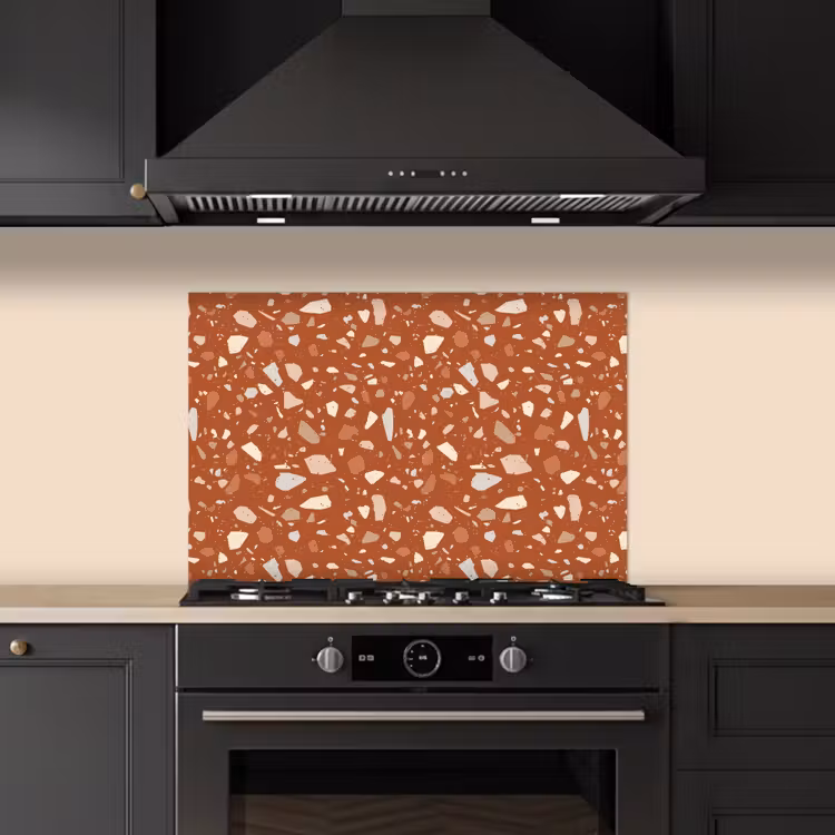 Spatscherm keuken - Terrazzo - Patroon - Klei — 2