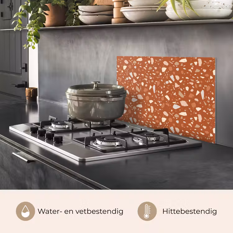 Spatscherm keuken - Terrazzo - Patroon - Klei — 7
