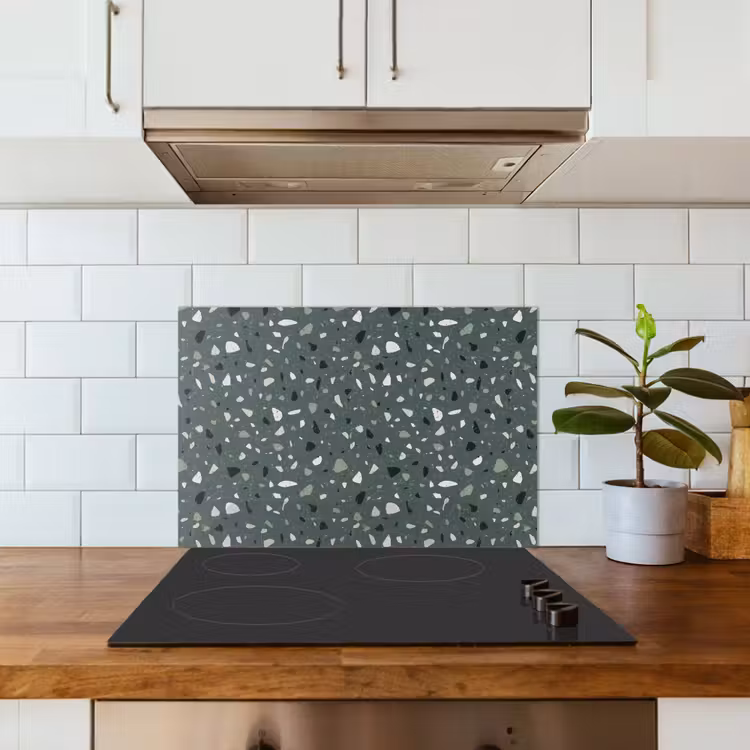 Spatscherm keuken - Terrazzo -  Patroon - Kleurrijk - Groen — 6
