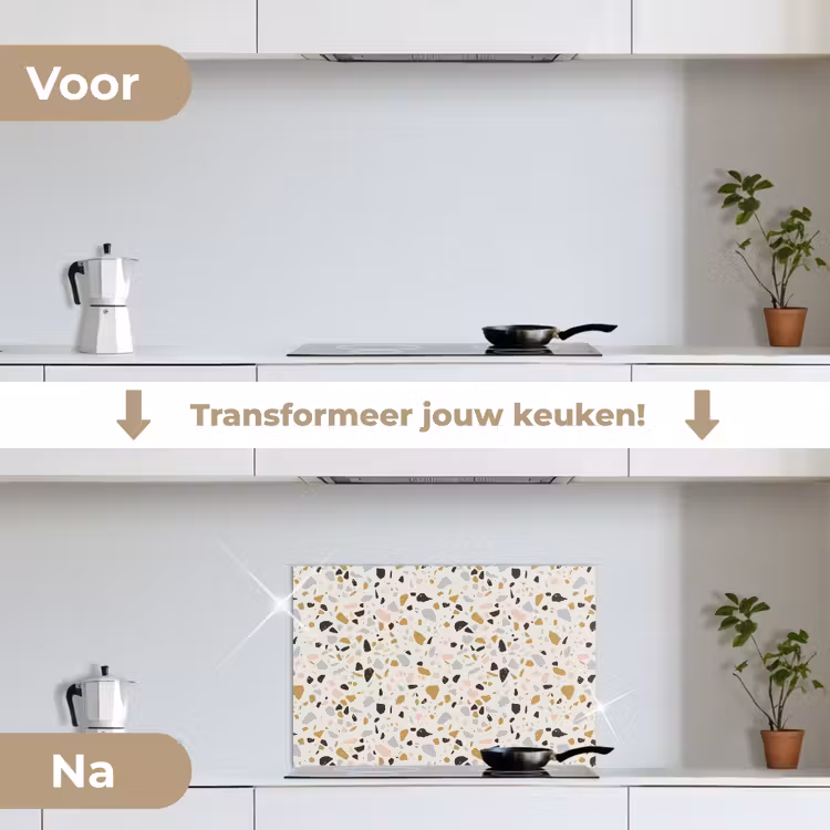 Spatscherm keuken - Terrazzo - Patroon - Neutraal - Zacht - Multi — 3