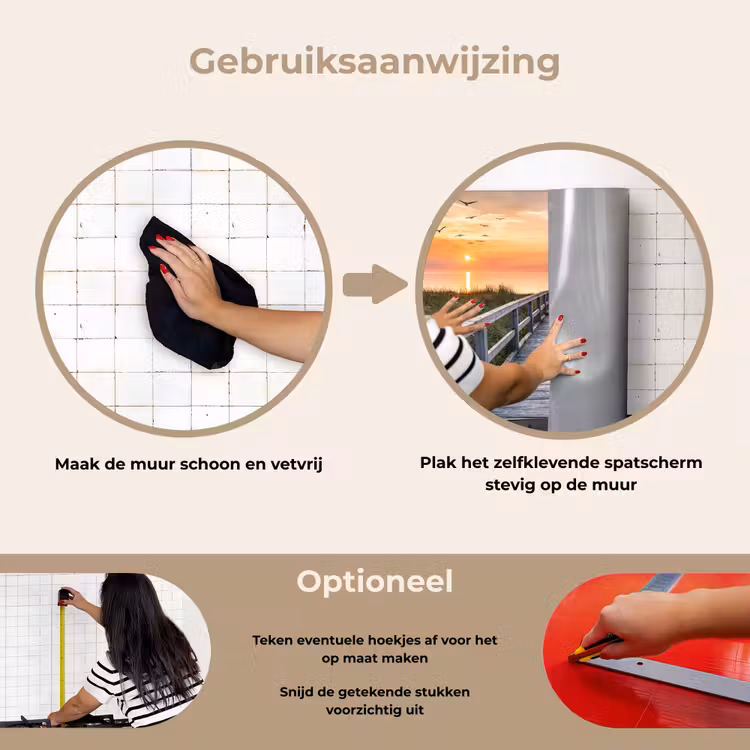 Spatscherm keuken - Zonsonderang - Zee - Pad - Gras - Duin - Vogels — 8