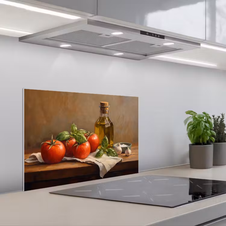 Spatscherm keuken - Tomaten - Olijfolie - Stilleven — 5