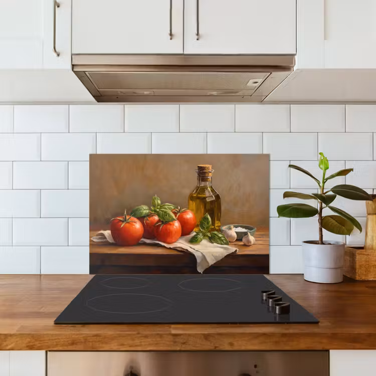Spatscherm keuken - Tomaten - Olijfolie - Stilleven — 6
