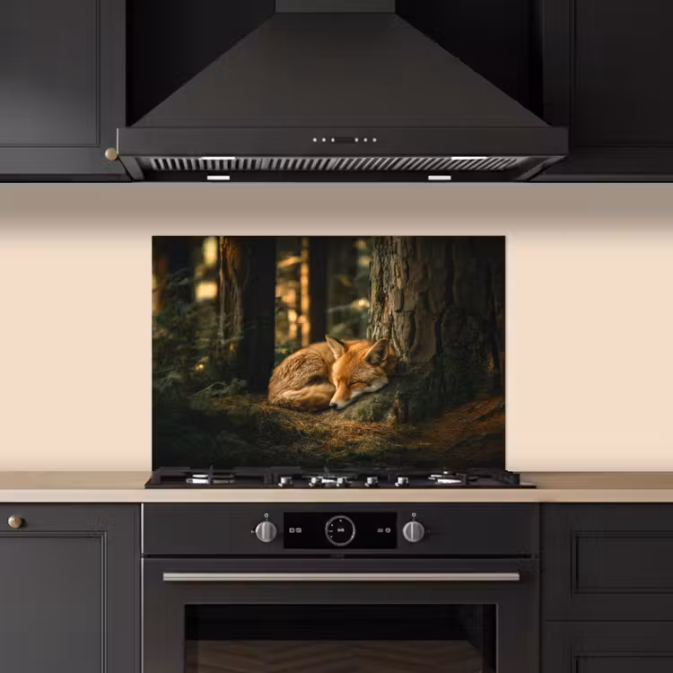 Spatscherm keuken - Vos - Bos - Slapen — 2