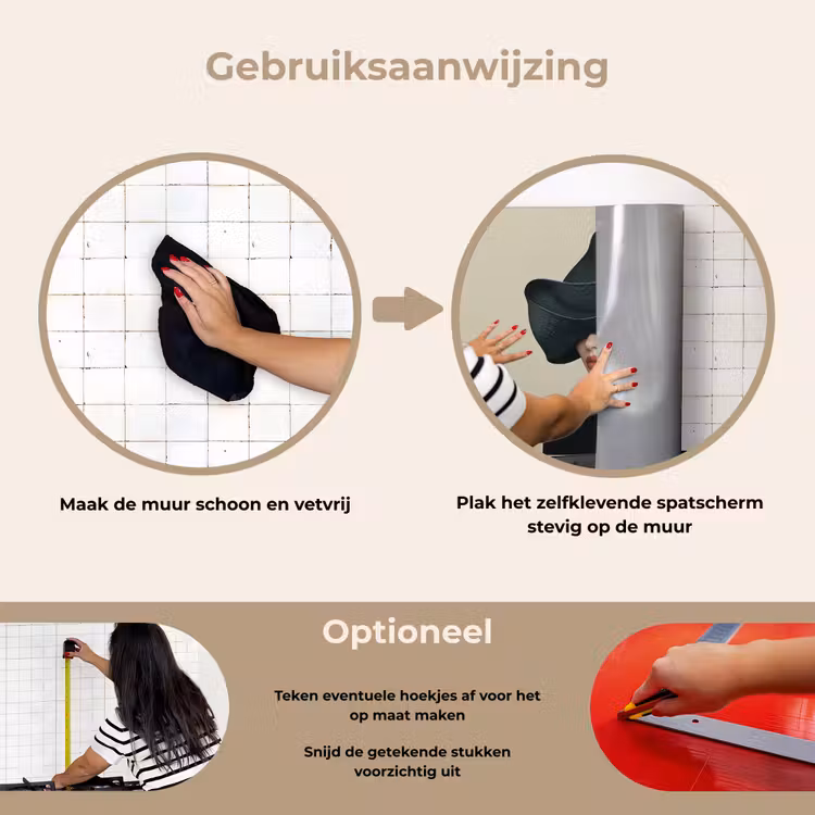 Spatscherm keuken - Vrouw - Groen - Hoed — 8
