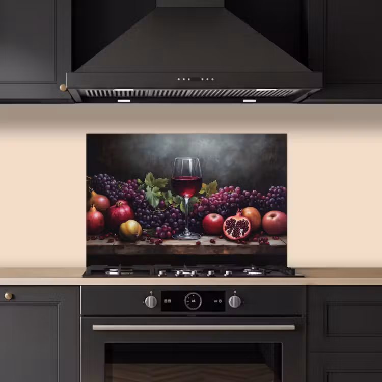 Spatscherm keuken - Wijn - Fruit - Stilleven — 2