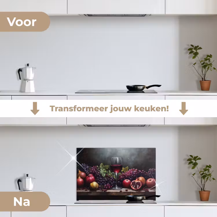 Spatscherm keuken - Wijn - Fruit - Stilleven — 3