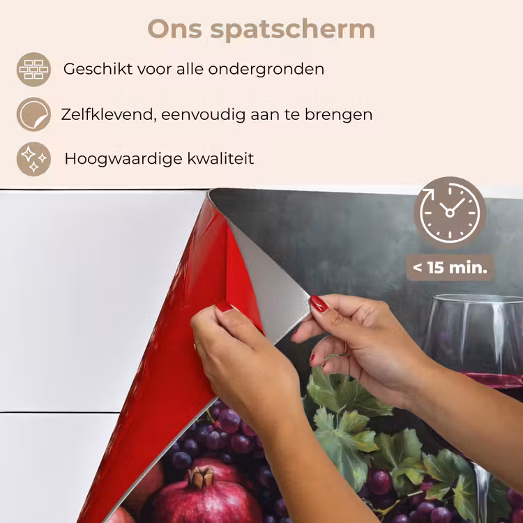 Spatscherm keuken - Wijn - Fruit - Stilleven — 4