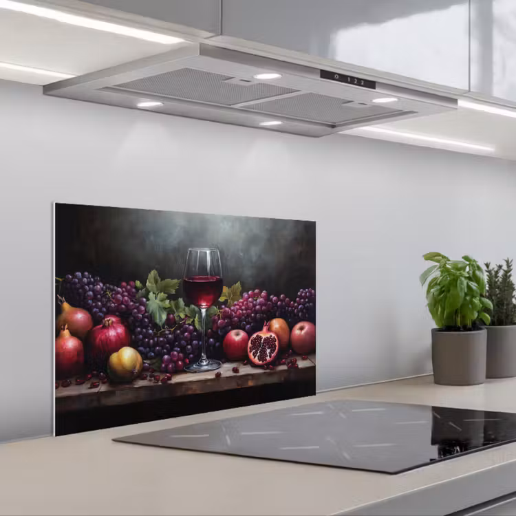 Spatscherm keuken - Wijn - Fruit - Stilleven — 5