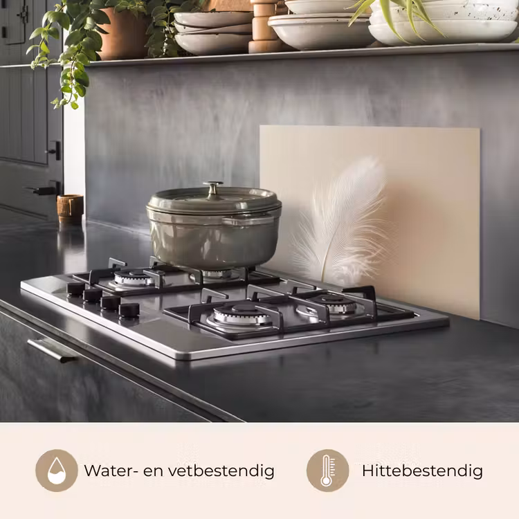 Spatscherm keuken - Veer - Minimalistisch - Roze — 7