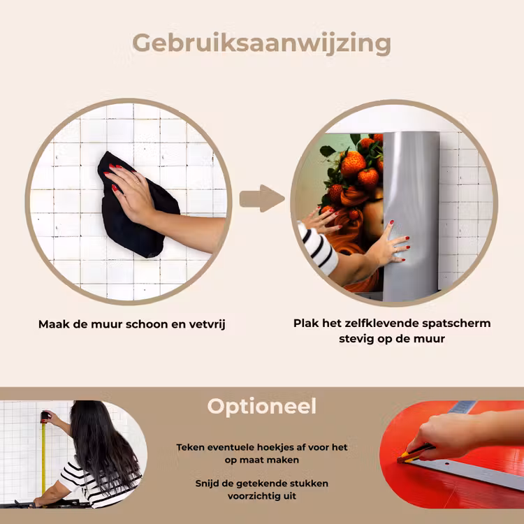 Spatscherm keuken - Vrouw - Aardbeien - Kroon — 8