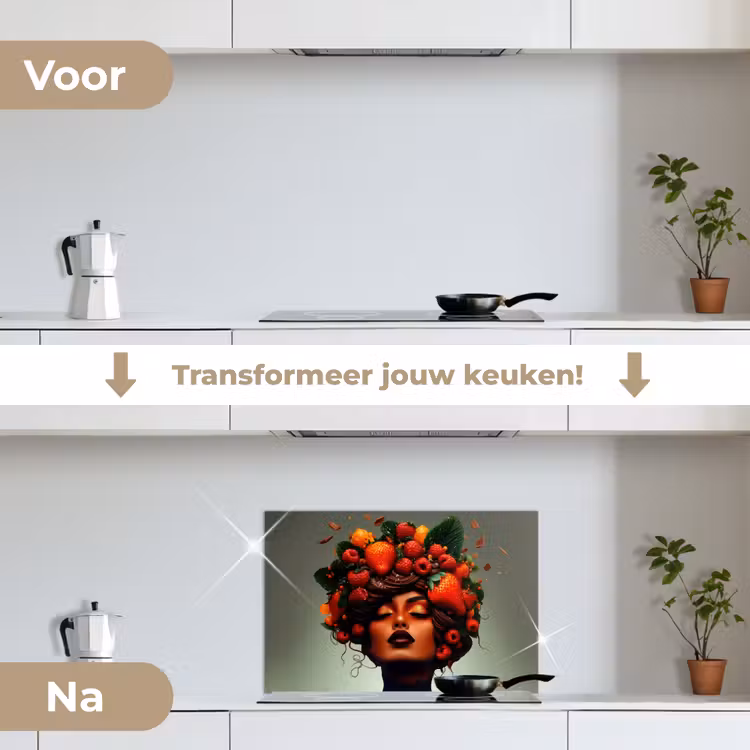 Spatscherm keuken - Vrouw - Chocolade - Frambozen - Aardbeien - Koekjes — 3